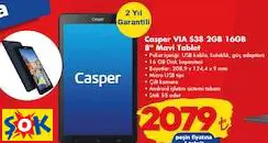 CASPER VIA S38 2GB 16GB 8 MAVİ TABLET